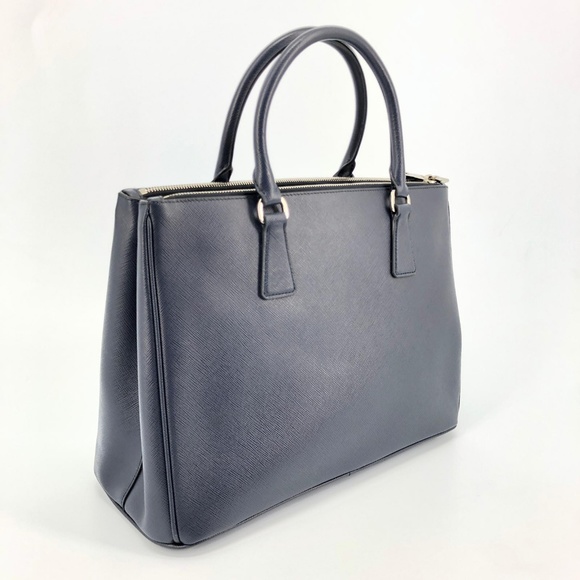 Prada Saffiano Lux Double-Zip Tote, Baltico - Picture 5 of 8